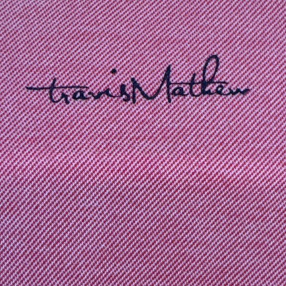 Travis Mathew Lightweight Breathable Golf Short Sleeve Polo.‎ Medium. Red/Blue. - Picture 2 of 4